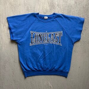 Vintage Harley Longlast Sweatshirt Large Blue 1980s Cut Off Raglan USA